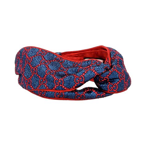 gucci headband blue red|Gucci headband price.